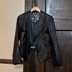 Leather moto jacket